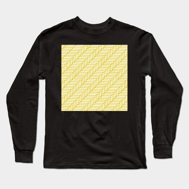 Herringbone 45 Yellow 2 Long Sleeve T-Shirt by ProjectM